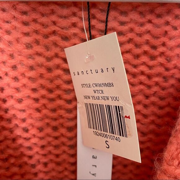 Sanctuary Sweater Coral Crewneck New Year New You Knit Casual Pink Telluride - Picture 8 of 9